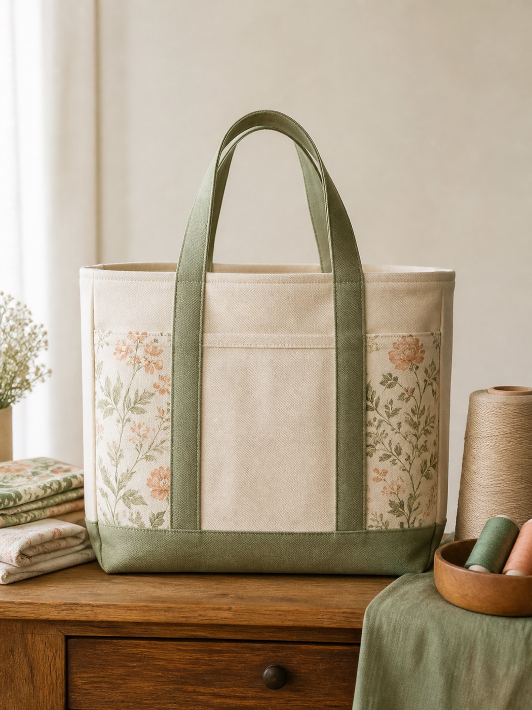 Handmade market tote sewing pattern